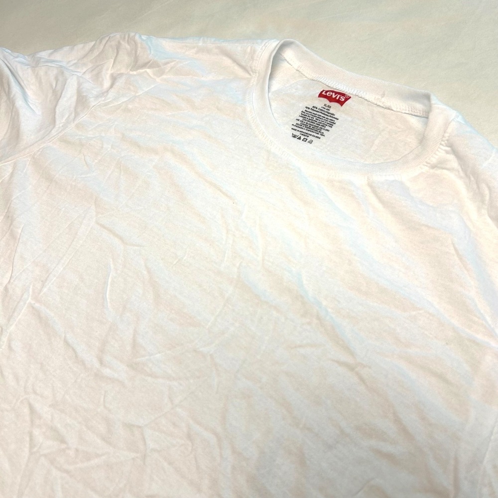 Levis White T Shirt Mens XL Crewneck Short Sleeve Cotton Lightweight Casual Tee
